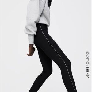 Zara black stretch legging with rhinestone embellishment down sides